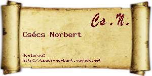 Csécs Norbert névjegykártya